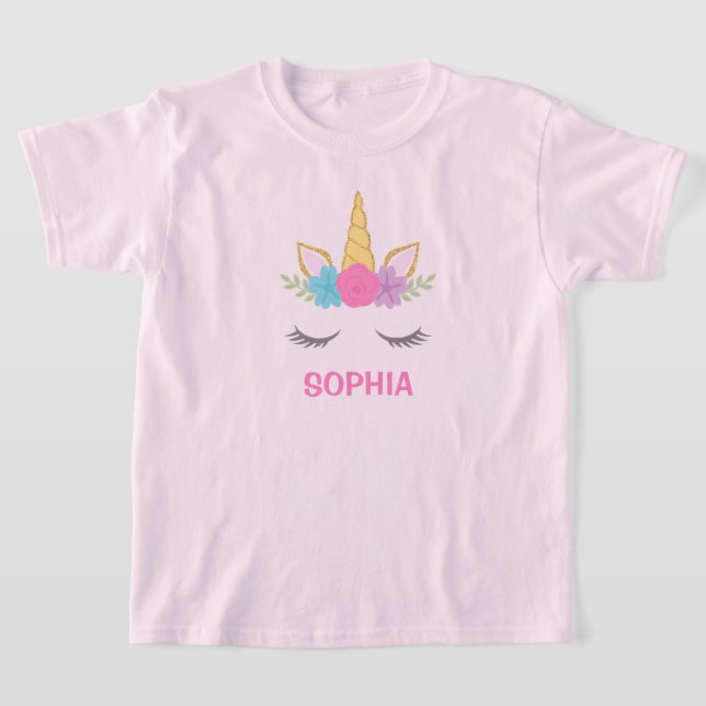 T-shirt Unicorne magique fille personnalisée (Poser)