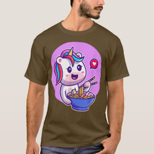 T-shirt Unicorne Manger Ramen Noodles Kawaii Japonais Unic
