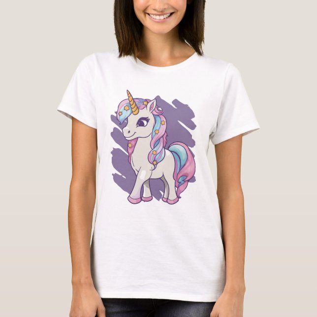 T-shirt Unicorne mauve (Devant)