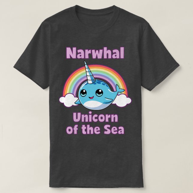 T-shirt Unicorne Narwhal de la mer (Design devant)