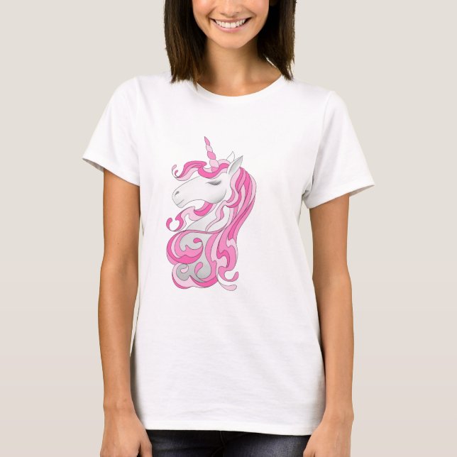 T-shirt Unicorne rose (Devant)