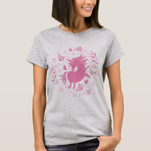T-shirt Unicorne rose