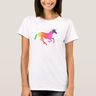 T-shirt Unicorne rose arc-en-ciel
