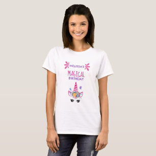 T-shirt Unicorne rose d'anniversaire magique
