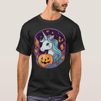 T-shirt Unicorne sur la fille d'Halloween