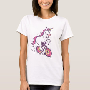 T-shirt Unicorne sur un vélo