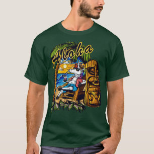 T-shirt Unicorne Tropicale Hawaiienne Aloha Distressed Moa