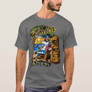 T-shirt Unicorne Tropicale Hawaiienne Aloha Distressed Moa