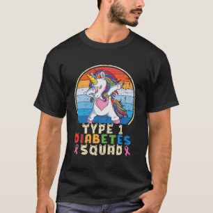 T-shirt Unicorne Type Un Escadron de diabète T1D Filles gu