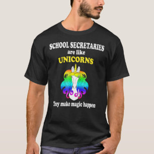 T-shirt Unicornes Pour Les Secrétaires Scolaires Magiques