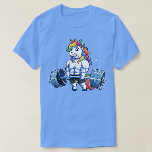 T-shirt Unicorns Weightlifting Deadlift Gym Women  Fathers (Design devant)