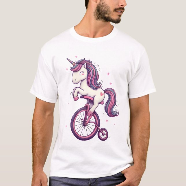 T-shirt Unicycle Unicorn Magie (Devant)