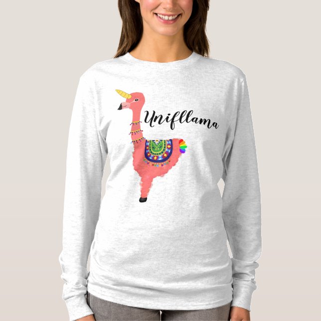 T-shirt Unifllama drôle : hybride de Licorne-Flamant (Devant)