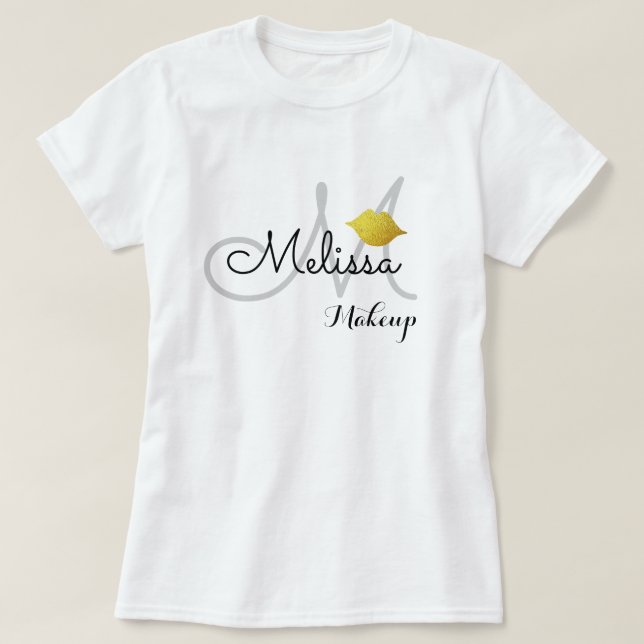 T-shirt uniforme de salon de maquillage (ou à usage person (Design devant)