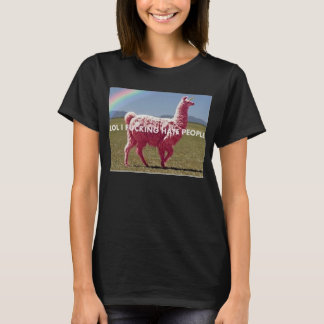 T-shirt Unillama rose "PERSONNES de HAINE de LOL I FCKING