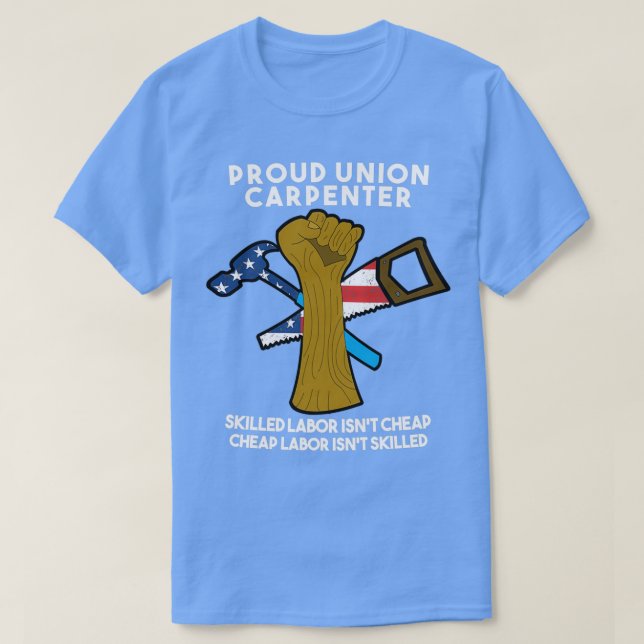 T-shirt Union Carpenter American Flag Carpenter (Design devant)