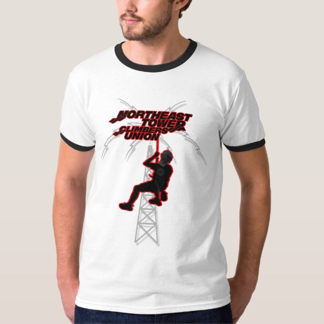 T-shirt union du nord-est de grimpeurs de tour (Devant)