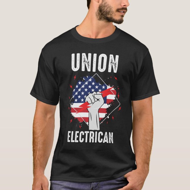 T-shirt Union Electricielle Américaine Retraite Mari Améri (Devant)