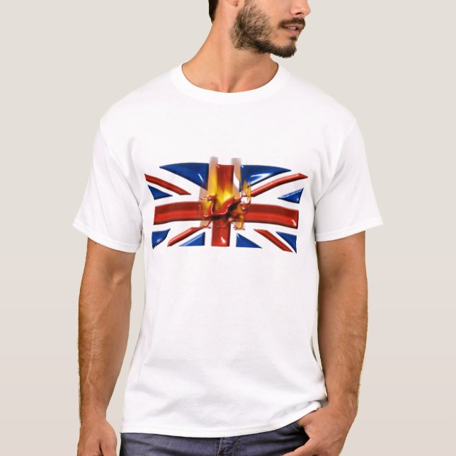 T-shirt Union Jack BRITANNIQUE Pays de Galles (Devant)