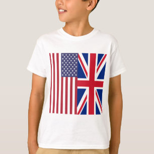 T-shirt Union Jack et drapeaux des Etats-Unis d'Amérique