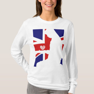 T-shirt Union Jack Femmes musulmanes priant avec un coeur