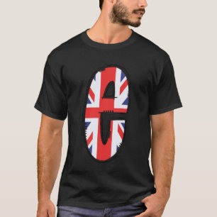 T-shirt Union Jack Lettre E Initiale Royaume-Uni Britanniq