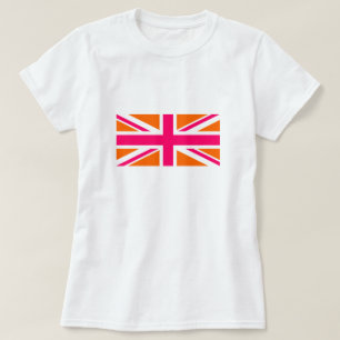T-shirt Union Jack orange et rose