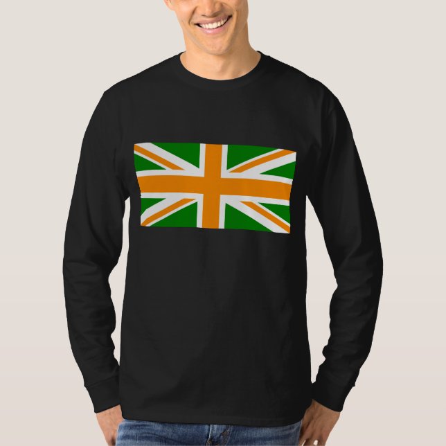 T-shirt Union Jack verte et orange (Devant)