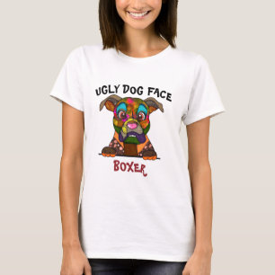 T-shirt unique Boxer laide visage chien