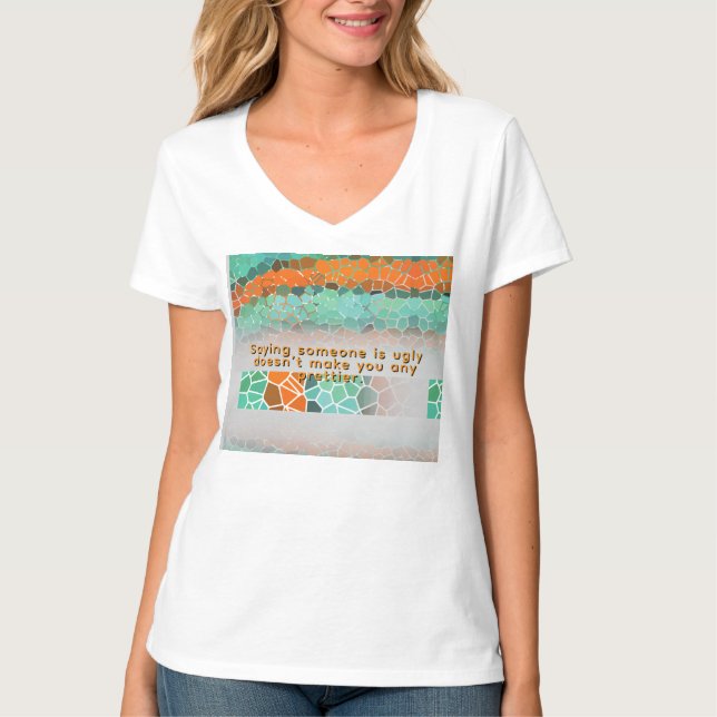 T-shirt Unique Colorful Triangle Pattern & Quotes (Devant)