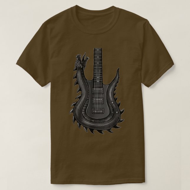T-shirt Unique Dragon Guitar For MenRock  (Design devant)