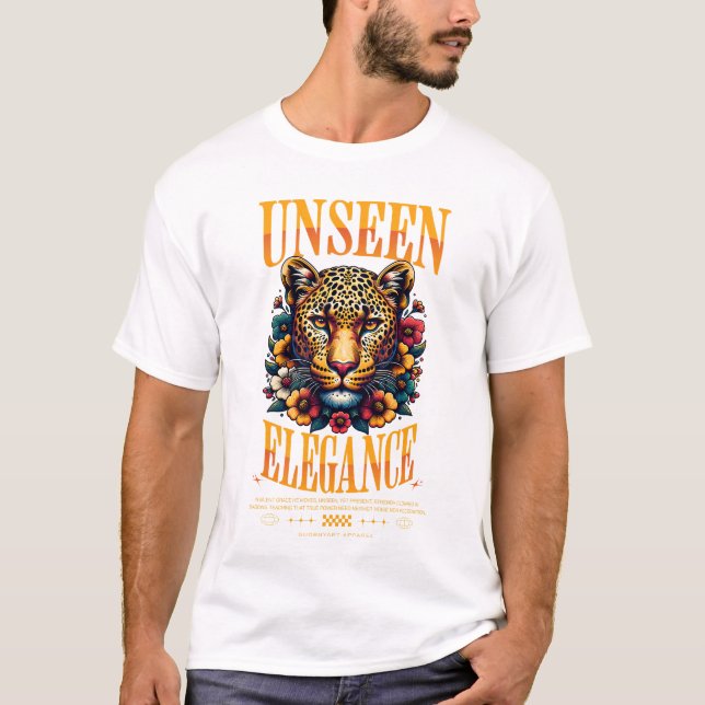 T-shirt Unique Stylish Leophard Elegant Urban Art Design (Devant)
