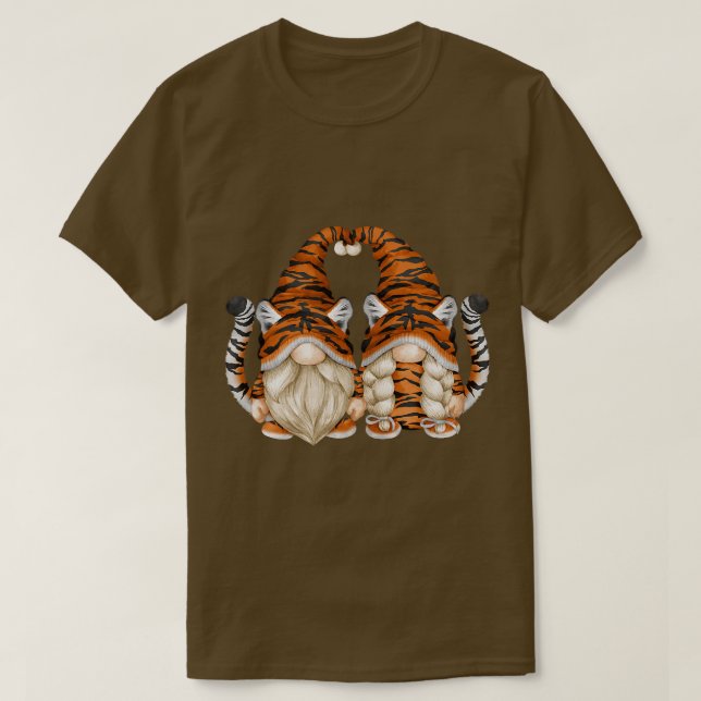 T-shirt Unique Tigre Gnomes For Gardener Cute Tigre Maman  (Design devant)