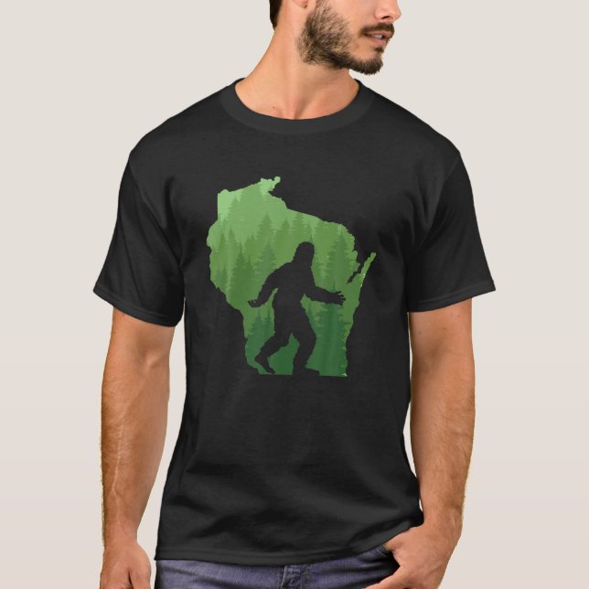 T-shirt Unique Wisconsin Bigfoot Hunter Cadeau Sasquatch H (Devant)