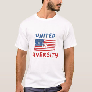 T-shirt Unis dans la diversité : Étoiles, rayures et solid