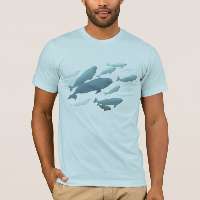 T-Shirt Unisex Beluga Whale Cute Whale Art (Devant)