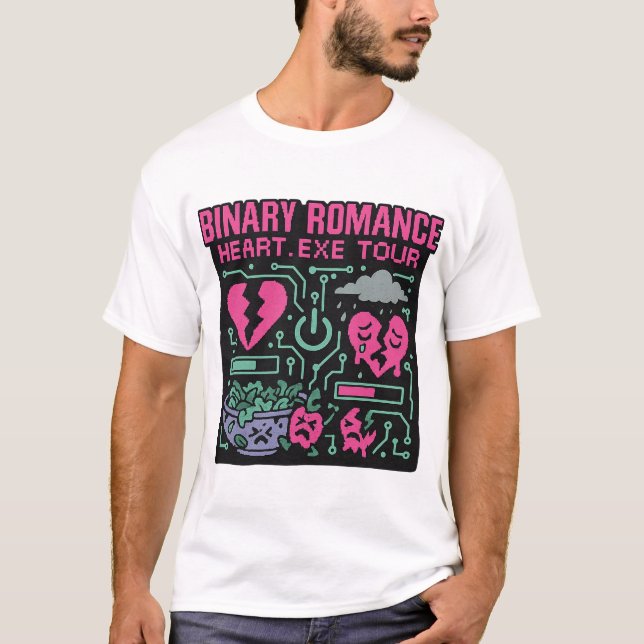 T-Shirt Unisex, Cyber-Band Glitchy (Devant)