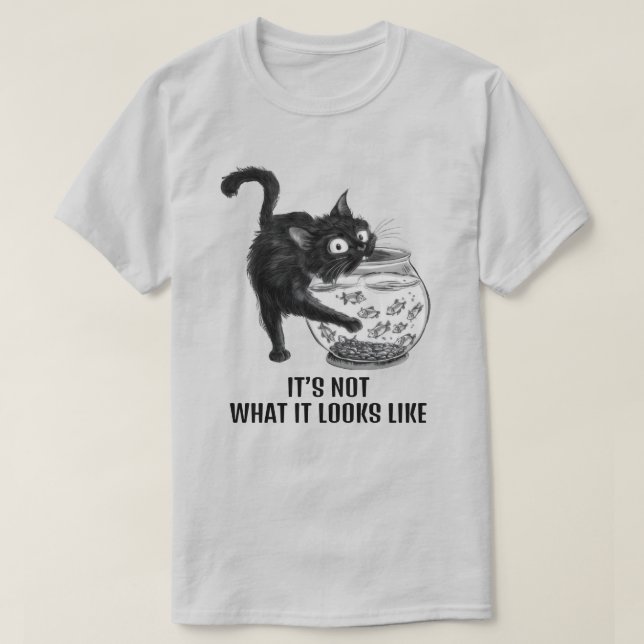 T-shirt Unisex de chat et de poisson (Design devant)