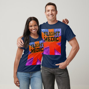 T-shirt Unisex Flight Medic rouge bleu pourpre étoile de v