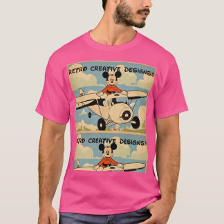 T-shirt Unisex Heavy Blend™ Funny Flying Mouse Vintage Pos