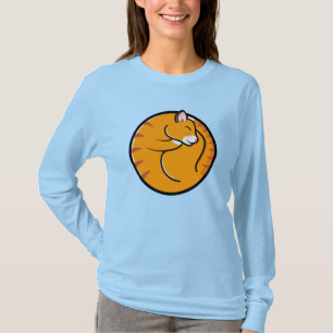 T-shirt Unisex Lazy Cat Days Long-Sleeve Light Bleu T-Shir