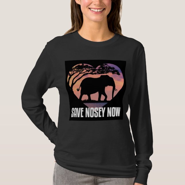 T-shirt Unisex Long manches Save Nosey Now Shirt (Devant)