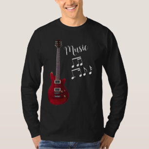 T-shirt Unisex longue manche de musique de guitare