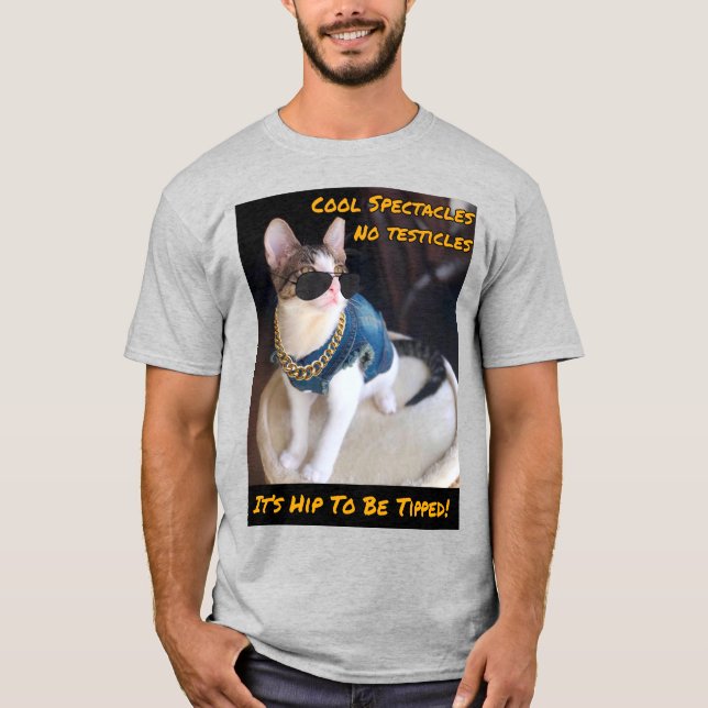 T-shirt UNISEX SECOURT de chat TNR "It's Hip To Tipped" (Devant)