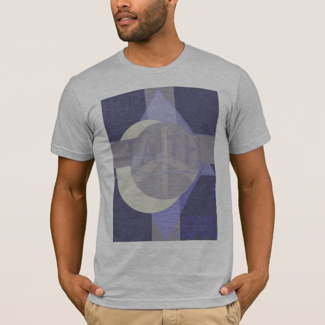 T-shirt unisexe de Plus-Size d'amour de foi (Devant)