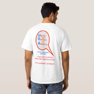 T-SHIRT UNISSEZ 2018/2020 VOTE DÉMOCRATE DE L'AMÉRIQUE DE