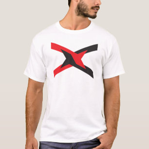 T-shirt Unité de lettre X Monogramme rouge et noir