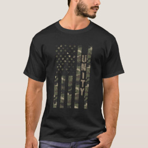 T-shirt Unité États-Unis Distorsion Camo W Us Drapeau