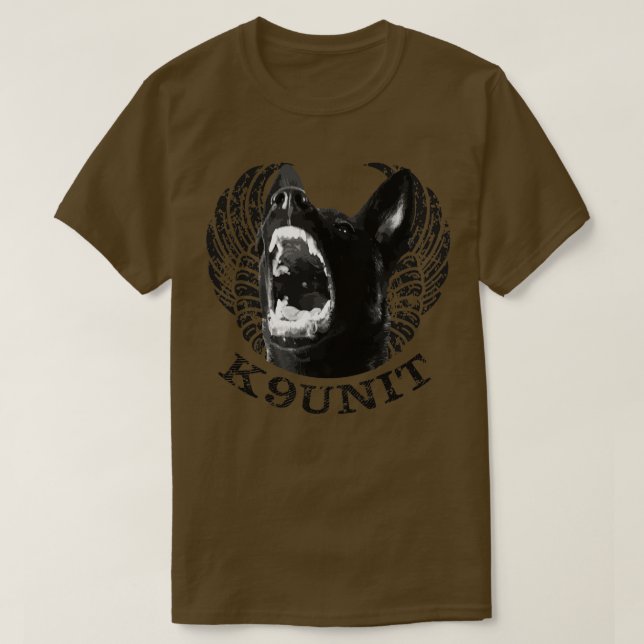 T-shirt Unité K9 Unité de police Chien Malinois (4) (Design devant)