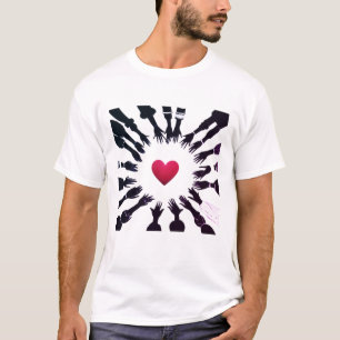 T-shirt Unité passionnée : 🫳 Rouge Noir ♥️ Design"